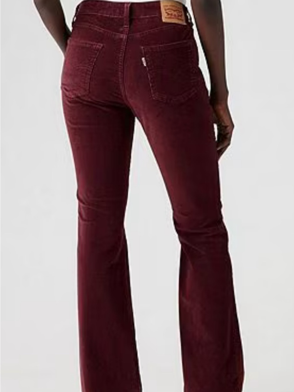 Women’s Levi High-Rise Corduroy Flare Merlot - Picture 2 of 5